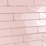 Langwerpige glans roze handvormtegels visgraat 7,5x30 cm, Verzenden, Nieuw