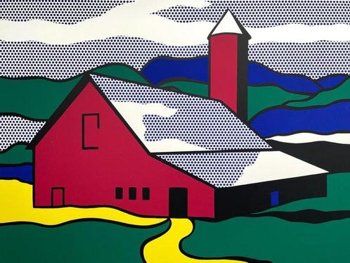 Roy Lichtenstein, (after) - Red Barn II - Silkscreen -, Antiek en Kunst, Kunst | Designobjecten
