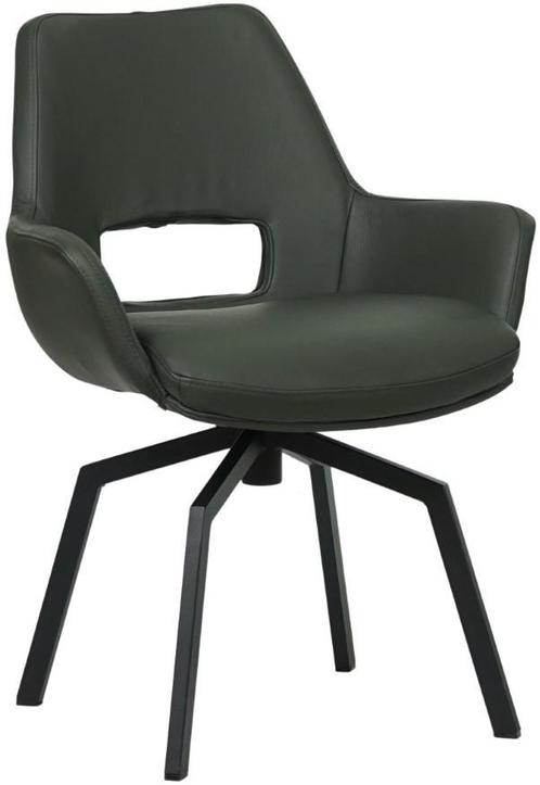 Leren eetkamerstoel - Draaipoot vierkant frame - Echt leer,, Huis en Inrichting, Stoelen, Overige kleuren, Nieuw, Leer, Ophalen of Verzenden