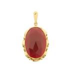 Gouden hanger met carneool | Vintage (vintage gouden hanger), Ophalen of Verzenden, Gebruikt, Goud, Overige merken