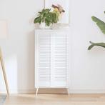 vidaXL Kastdeuren louvredesign 2 st 99x29,5 cm wit, Verzenden, Nieuw