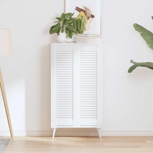 vidaXL Kastdeuren louvredesign 2 st 99x29,5 cm wit, Huis en Inrichting, Kasten | Overige, Nieuw, Verzenden
