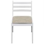 Eetkamerstoelen 2 st massief rubberwood en fluweel wit, Verzenden, Nieuw
