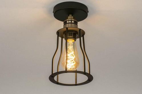 Rietveld Plafondlampen - Zwart, Goud - Metaal, Huis en Inrichting, Lampen | Plafondlampen, Verzenden