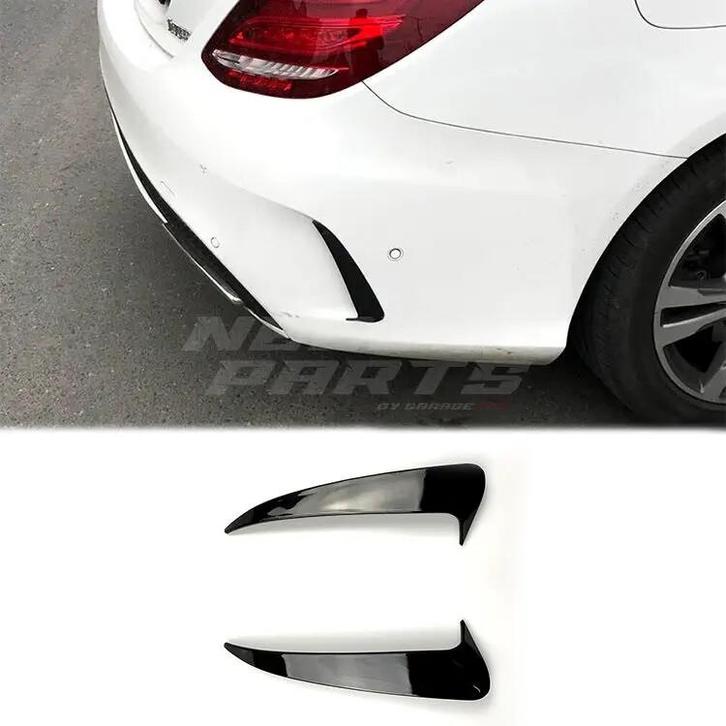 Rear Bumper Canards For Mercedes C Class W205 AMG Line & C43, Auto-onderdelen, Carrosserie en Plaatwerk, Ophalen of Verzenden
