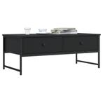 vidaXL Salontafel 101x49x39,5 cm bewerkt hout zwart, Huis en Inrichting, Minder dan 50 cm, 100 tot 150 cm, Verzenden, Nieuw