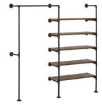 Industrieel Wandkledingrek met 5 Planken – Kledingrek 184 cm, Huis en Inrichting, Kasten | Overige, Verzenden, Nieuw