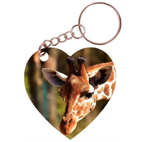 Sleutelhanger hartje 5x5cm - Giraffe - Uitgestrekte Nek NIEU, Verzamelen, Sleutelhangers, Nieuw, Ophalen of Verzenden