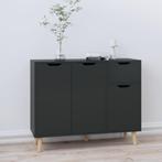 vidaXL Dressoir 90x30x72 cm bewerkt hout hoogglans zwart, Verzenden, Nieuw, 50 tot 100 cm, 25 tot 50 cm