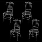 Set van 4 Transparante Eetkamerstoelen – Acryl Stapelbaar, Huis en Inrichting, Stoelen, Verzenden, Nieuw