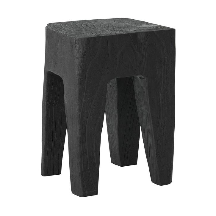 *WOONWINKEL* Must Living Vito Vierkant Krukje Zwart Teak, Huis en Inrichting, Tafels | Bijzettafels, Nieuw, Verzenden