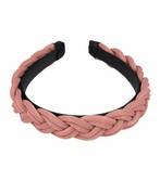 Haarband Diadeem 2,5cm – Gevlochten Rubberlook – Roze, Sieraden, Tassen en Uiterlijk, Nieuw