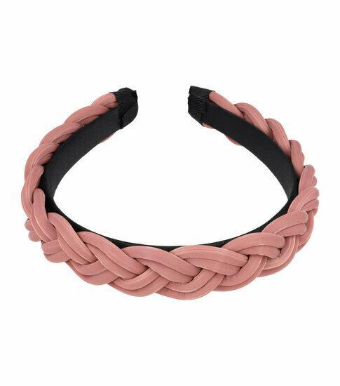 Haarband Diadeem 2,5cm – Gevlochten Rubberlook – Roze, Sieraden, Tassen en Uiterlijk, Uiterlijk | Haarverzorging