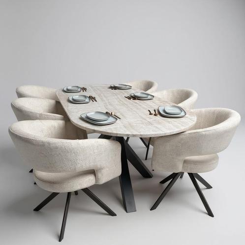 Eenmalige Super Deal Plat Ovale Eettafel van Taj Mahal, Huis en Inrichting, Tafels | Eettafels, 100 tot 150 cm, 200 cm of meer
