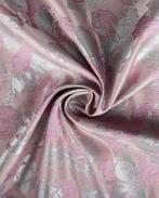 Jacquard Bloemen Roze/Zilver, Hobby en Vrije tijd, Stoffen en Lappen, Nieuw, Roze