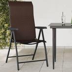 vidaXL Tuinstoelen 4 st inklapbaar poly rattan bruin, Tuin en Terras, Tuinstoelen, Verzenden, Nieuw, Rotan