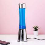 Lavalamp Zilver Met Blauwe Vloeistof En Navy Lava, Verzenden, Nieuw