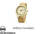 Houten horloge: Numbers Big (WATZZ 12), Verzenden, Nieuw