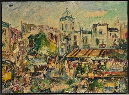 Enric Pinet Pàmies (1912-1974) - NO RESERVE - Domingo en la, Antiek en Kunst, Kunst | Schilderijen | Klassiek