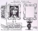 Pentekening Amerika - Bush familie portretten (lijst optie), Verzenden