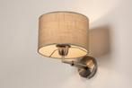Rietveld Wandlampen - Grijs, Staalgrijs, Taupe - Staal, Stof, Huis en Inrichting, Lampen | Wandlampen, Verzenden, Nieuw