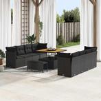 vidaXL Tuin Sofa Set 11 pcs Zwart poly rattan, Verzenden, Nieuw