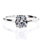 Zonder minimumprijs - Verlovingsring - 14 karaat Witgoud -, Sieraden, Tassen en Uiterlijk, Antieke sieraden