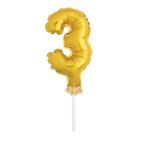 Taartopper Folie Ballon Cijfer 3 21cm, Verzenden, Nieuw