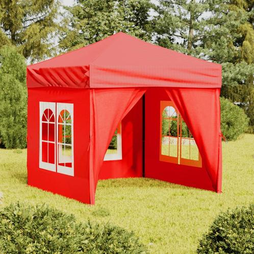 vidaXL Partytent inklapbaar met zijwanden 2x2 m rood, Tuin en Terras, Partytenten, Partytent, Nieuw, Verzenden