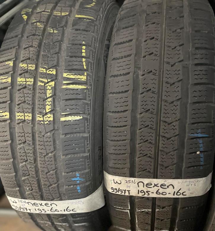 2x195-60-16C Nexen Winter 2x6m €40 Per Band 195 60 16C, Auto-onderdelen, Banden en Velgen, 16 inch, Winterbanden, 195 mm, Bestelwagen