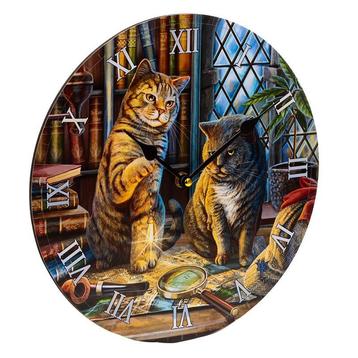 Klok - Purrlock Holmes Kat - Lisa Parker - Fantasy - 30x30x4 beschikbaar voor biedingen