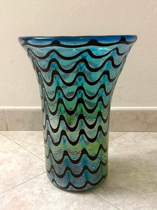 Vaas - Fenicisch - Muranoglas - Aquamarijn met Zilver, Antiek en Kunst, Antiek | Glas en Kristal