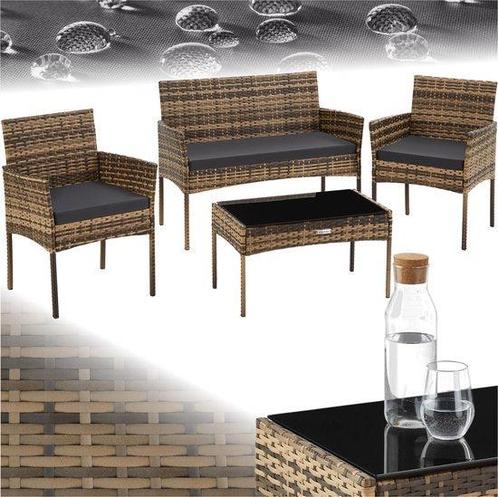Tweedekans | tectake® - Wicker tuinset Palese - Zitgroep, Tuin en Terras, Tuinsets en Loungesets, Zo goed als nieuw, Ophalen of Verzenden