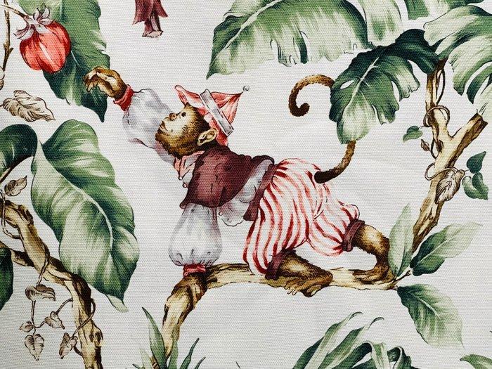 Vrolijke apen: Katoenen stof volgens Oeko Tex Standaard 100, Antiek en Kunst, Antiek | Kleden en Textiel