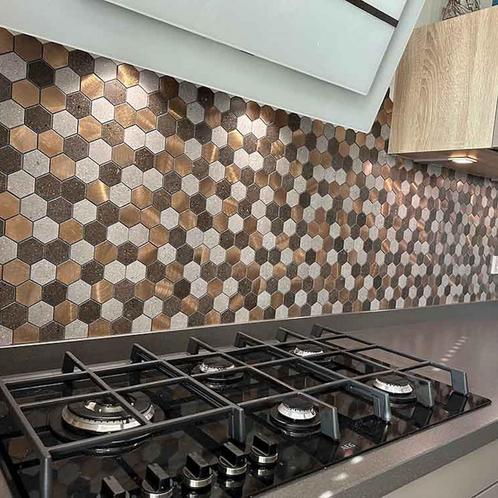 Mozaïek Isodeco Steenstrip Hexagon Zelfklevend 28.0x29.0 cm, Doe-het-zelf en Verbouw, Sanitair, Ophalen of Verzenden