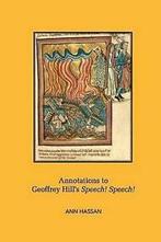 Hassan, Ann : Annotations to Geoffrey Hills Speech S, Boeken, Literatuur, Gelezen, Ann Hassan, Verzenden