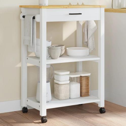 vidaXL Keukentrolley MONZA 60x40x90 cm massief grenenhout, Huis en Inrichting, Keuken | Keukenbenodigdheden, Nieuw, Verzenden