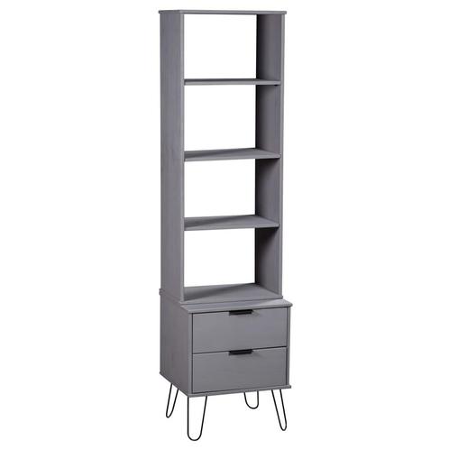 vidaXL Boekenkast New York massief grenenhout grijs, Huis en Inrichting, Kasten | Boekenkasten, 25 tot 50 cm, Nieuw, Grenenhout