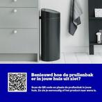 Brabantia Touch Bin Prullenbak - 40 liter - Matt Black, Verzenden, Zo goed als nieuw