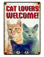 Plenty Gifts Waakbord Blik Cat Lovers Welcome, Verzenden, Nieuw