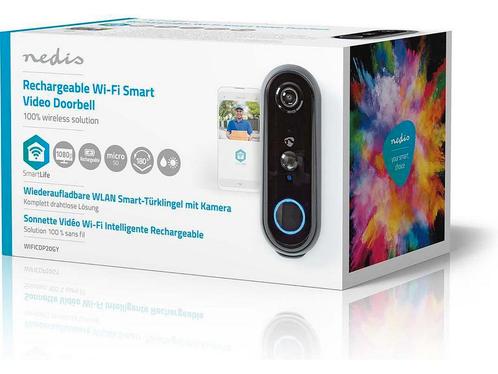 Nedis SmartLife Videodeurbel - Wi-Fi - Batterij Gevoed -, Huis en Inrichting, Deurbellen, Zo goed als nieuw, Verzenden