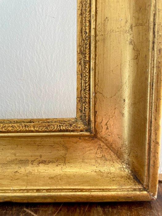 Lijst - Hout - Oud kader, goudkleurig hout, Antiek en Kunst, Antiek | Overige Antiek