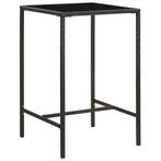 vidaXL Tuinbartafel 70x70x110 cm poly rattan en glas bruin, Verzenden, Nieuw