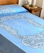 Antieke linnen sprei in empirestijl, met de hand geborduurd,, Antiek en Kunst, Antiek | Kleden en Textiel