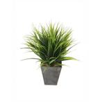 Kunstplant Grass Bush grasplant in zwarte zinken pot 30 cm.., Ophalen of Verzenden