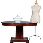 Ronde Biedermeier coulissentafel tot 12 max 14 personen verl, Antiek en Kunst, Antiek | Meubels | Tafels, Ophalen of Verzenden