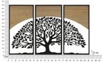WANDPANEEL BOOGIJZER EN HOUT SET 3 STUKS CM 105X2X70, Ophalen of Verzenden, Nieuw