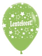 Ballonnen Lentefeest Stars Lime Green 30cm 25st, Nieuw, Verzenden