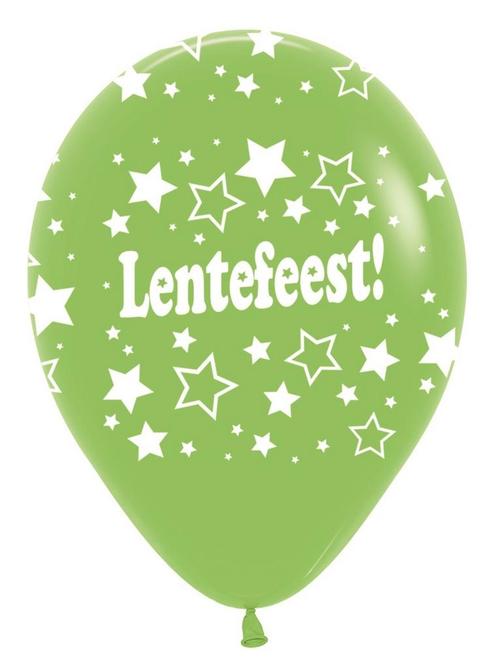 Ballonnen Lentefeest Stars Lime Green 30cm 25st, Hobby en Vrije tijd, Feestartikelen, Nieuw, Verzenden