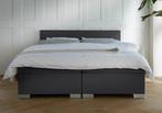 ACTIE! Boxspring Andorra 140 200 Antraciet, Huis en Inrichting, Verzenden, Nieuw, 140 cm, Twijfelaar